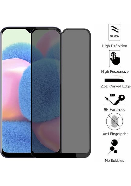 Samsung Galaxy A30s Privacy 5D Gizlilik Filtreli Cam Ekran Koruyucu - Siyah indirimleri