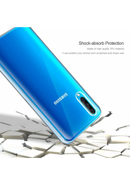 Samsung Galaxy A70 Kılıf 6 tarafı tam full koruma 360 Clear Soft - Şeffaf
