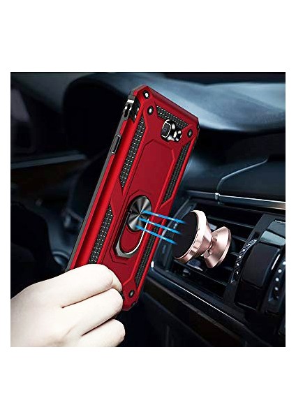 Samsung Galaxy J7 Prime Kılıf Military Ring Holder - Siyah