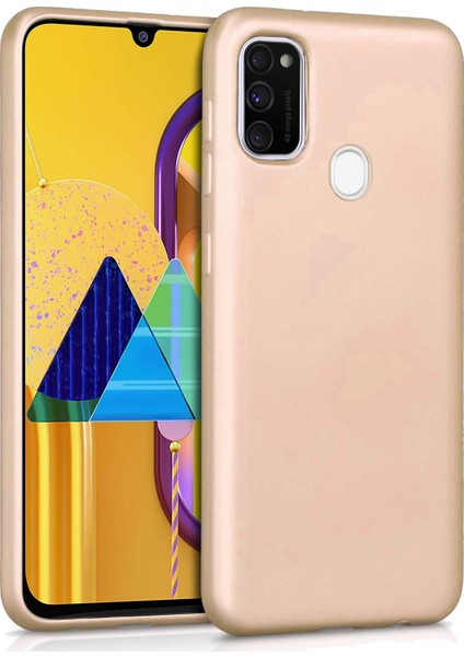 Samsung Galaxy M30s Mat Silikon Kılıf - Gold