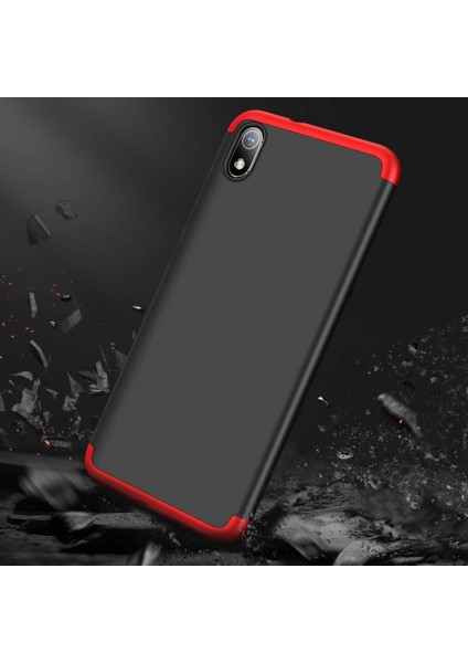 Xiaomi Redmi 7A Kılıf Double Dip 360 Protective - Kırmızı