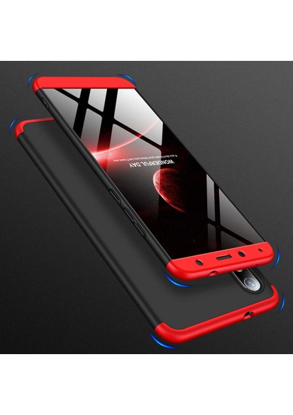 Xiaomi Redmi 7A Kılıf Double Dip 360 Protective - Kırmızı