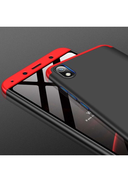 Xiaomi Redmi 7A Kılıf Double Dip 360 Protective - Kırmızı