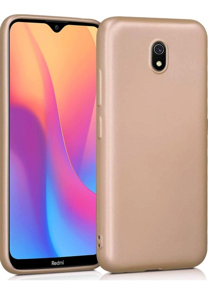 Xiaomi Redmi 8A Mat Silikon Kılıf - Gold