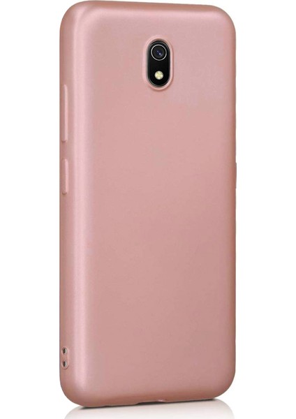 Xiaomi Redmi 8A Mat Silikon Kılıf - Rose Gold