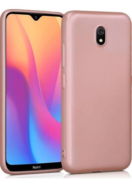 Xiaomi Redmi 8A Mat Silikon Kılıf - Rose Gold