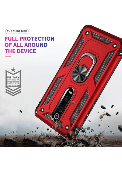 Xiaomi Redmi K20 Kılıf Military Ring Holder - Kırmızı fırsatları