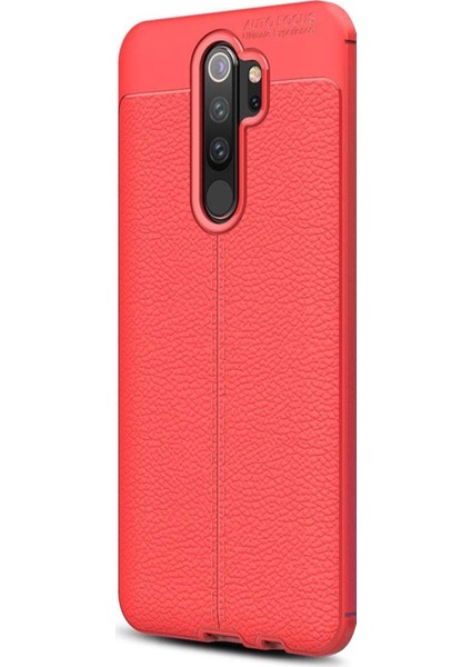 Xiaomi Redmi Note 8 Pro Kılıf Deri Dokulu Silikon - Kırmızı