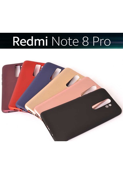 Xiaomi Redmi Note 8 Pro Mat Silikon Kılıf - Gold