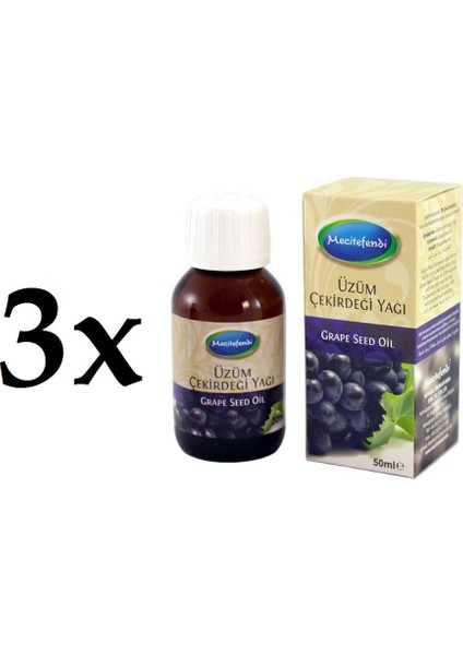 3'lü Mecitefendi Üzüm Çekirdeği Yağı 3 x 50 ml