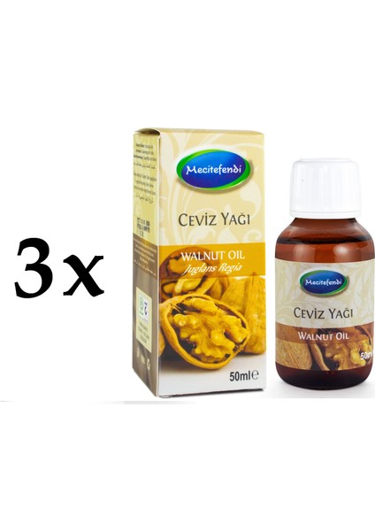 3'lü Mecitefendi Ceviz Yağı 3 x 50 ml