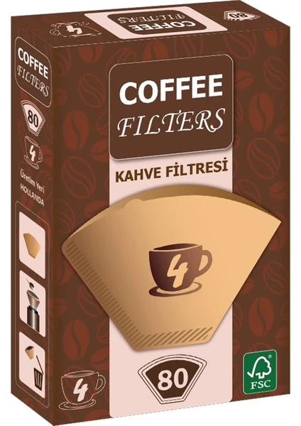 Coffee Kahve Makinesı Filtresi 1x4 80li