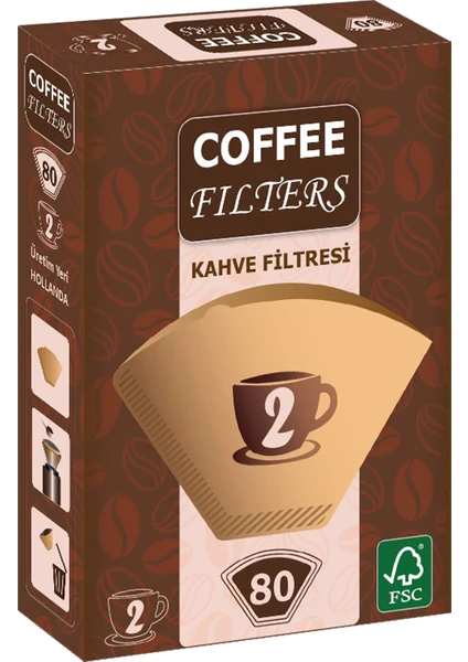 Coffee Filters Filtre Kahve Kağıdı No:2 80'li Paket