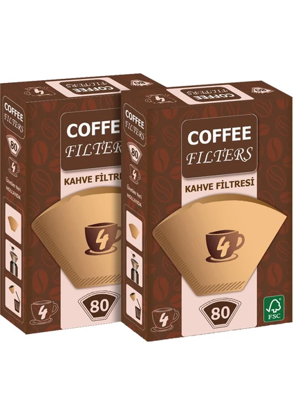 Coffee Filters Filtre Kahve Kağıdı No:4 80'li @ 2 Paket