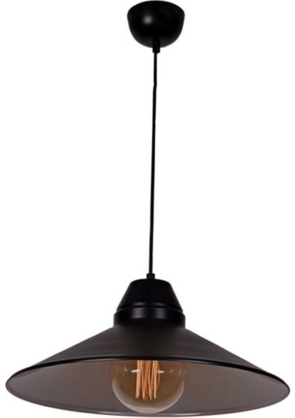 retro,modern,vintage mutfak,oda,otel,cafeler için siyah metal sarkıt avize çap:35cm