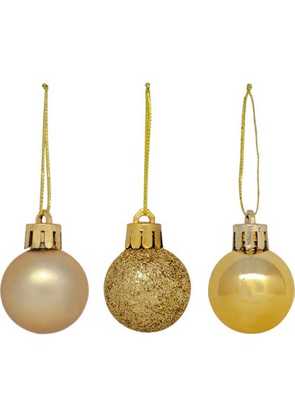 Yılbaşı Ağacı Süsü Gold Toplar 24LÜ