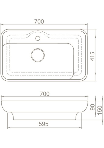 Seramik Lal Lavabo 70 x 42 modelleri