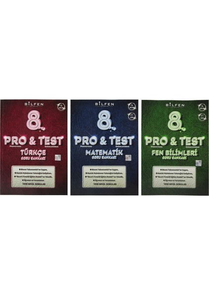 8. Sınıf LGS Pro & Test Soru Bankası Seti 3 Kitap