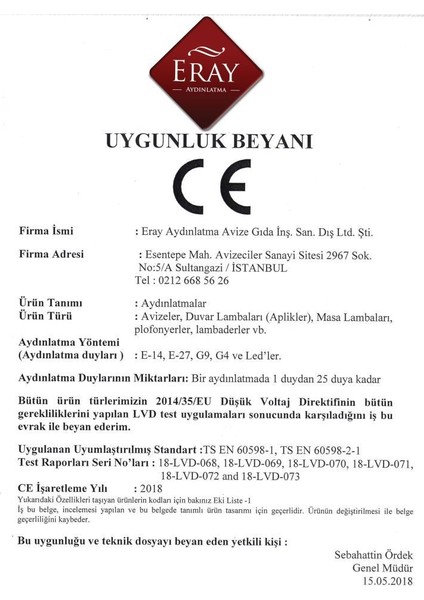 Eray Aydınlatma 5164-6 LED 6'lı Avize