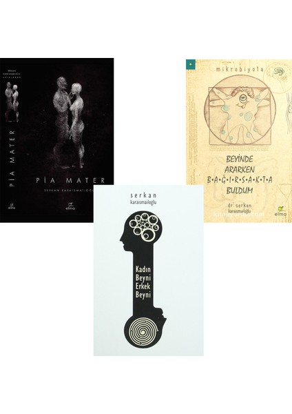 Pia Mater - Kadın Beyni Erkek Beyni - Beyinde Ararken Bağırsakta Buldum - 3 Kitap - Serkan Karaismailoğlu