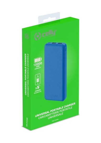 10000 mAhTaşınabilir Powerbank - Mavi indirimleri