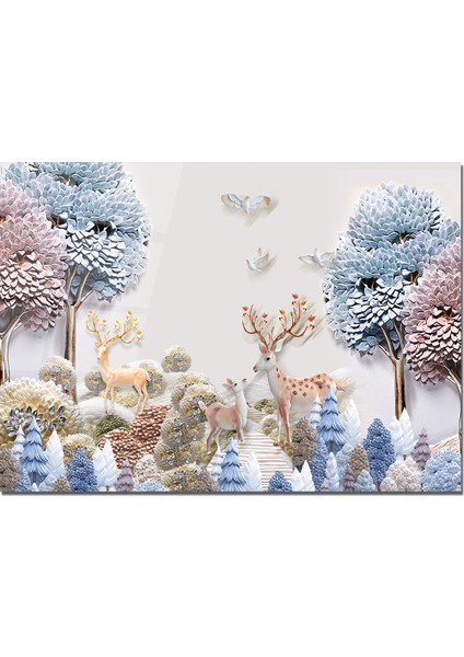 Cam Tablo Ağaç Tablo 50 x 70 cm Uv Baskı Temperli