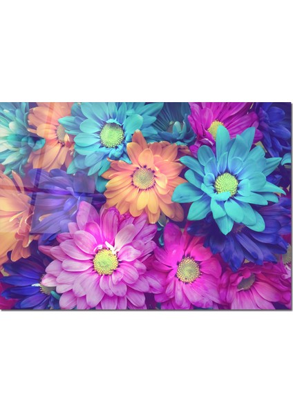 Cam Tablo Çiçekli Tablo 50 x 70 cm Uv Baskı Temperli