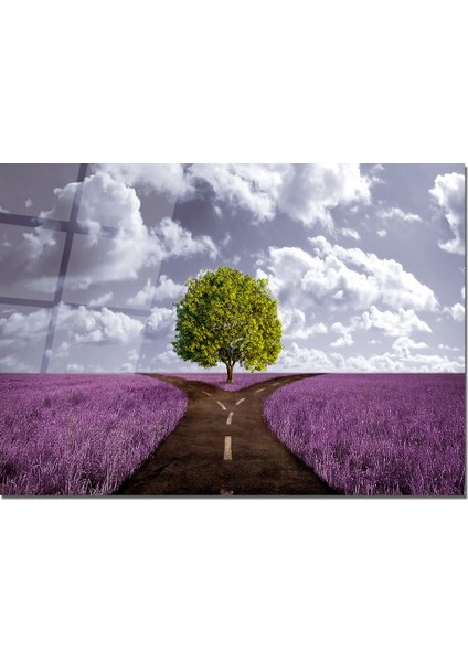 Cam Tablo Yol Tablo 50 x 70 cm Uv Baskı Temperli