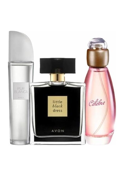 Purblanca 50 ml Bayan Edt+Avon Celebre 50 ml Bayan Edt+Avon Little Black Dress 50 ml Bayan Edp