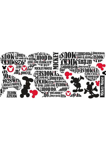 RoomMates RMK2073GM Tipografi Mickey Mouse Büyük Boy Duvar Sticker modelleri