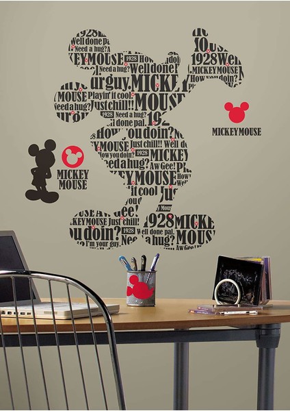 RoomMates RMK2073GM Tipografi Mickey Mouse Büyük Boy Duvar Sticker