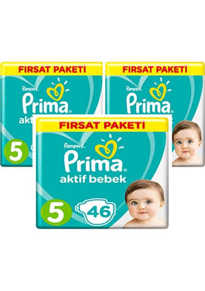 Aktif Bebek Junior 5 Beden 46 x 3 138'li Bebek Bezi