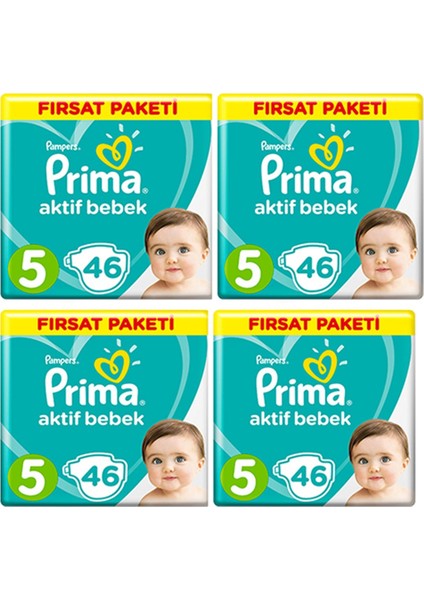 Aktif Bebek Junior 5 Beden 46 x 4 184'li Bebek Bezi