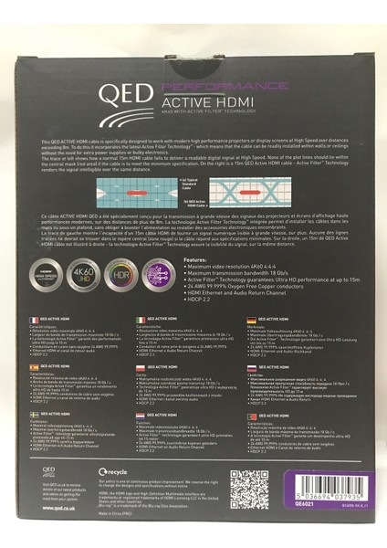 QE-6021 Performance Active HDMI Kablo - 8 mt