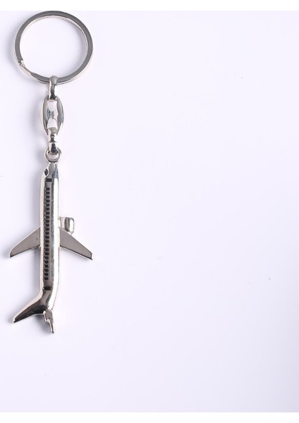 Uçak Figürlü Tasarım Çelik-Krom Anahtarlık