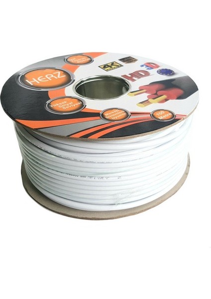 Herz RG6U6 Trishield Anten Kablosu 80TEL 100 mt