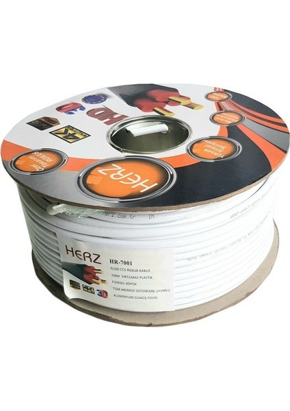 Herz RG6U6 Trishield Anten Kablosu 80TEL 100 mt