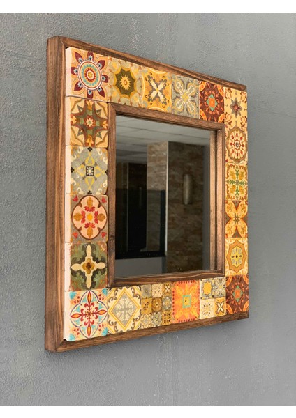 Decor Çerçeveli Mozaik Doğaltaş Ayna