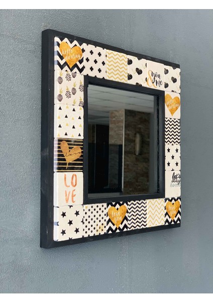 Decor Çerçeveli Mozaik Doğaltaş Ayna