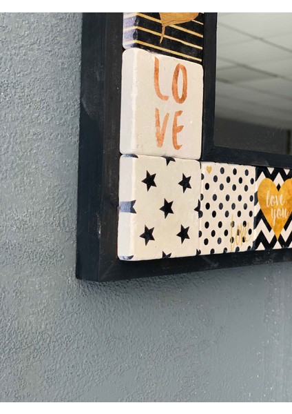 Decor Çerçeveli Mozaik Doğaltaş Ayna