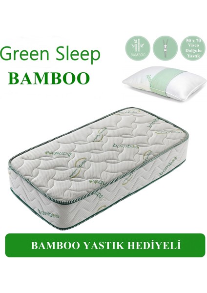 Green Sleep Bamboo Kumaş  Orta Sert  Yaylı Yatak 50 x 90 cm