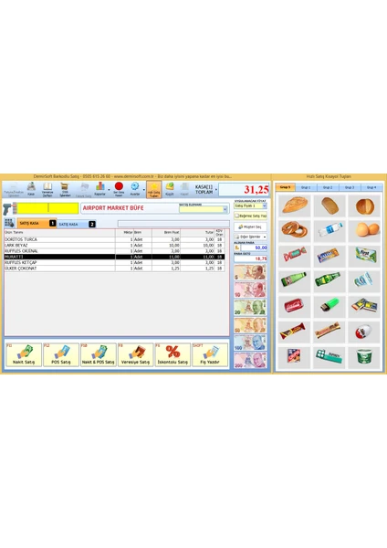 Barkodlu Tekel Büfe Satış Programı Demirsoft