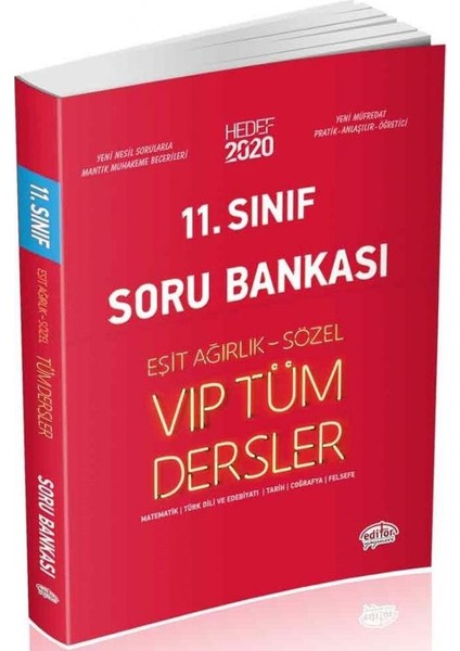 Editör Yayınları 11. Sınıf Eşit Ağırlık - Sözel Tüm Dersler Soru Bankası