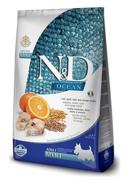 Az Tahıllı Balıklı Portakallı Yetişkin Mini Köpek Maması 7 kg