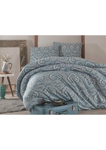 Kristal Çift Kişilik Rnf. Nevresim Takımı Minze Turkuaz