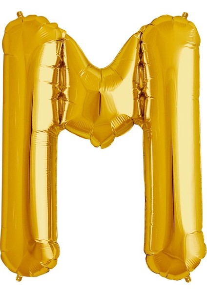 M Harfi Altın Gold Folyo Balon Harf 100 cm