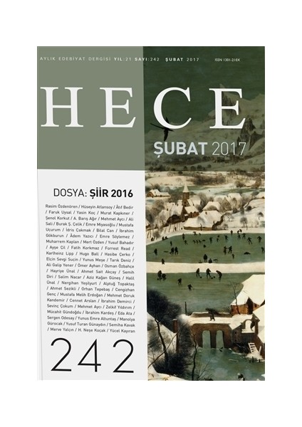 Hece Aylık Edebiyat Dergisi Sayı : 242 - Şubat 2017