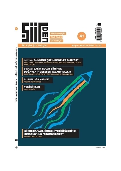 Şiirden İki Aylık Şiir Dergisi Sayı: 41 Mayıs-Haziran 2017