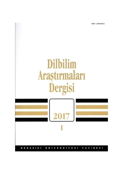 Dilbilim Araştırmaları Dergisi 2017 - 1