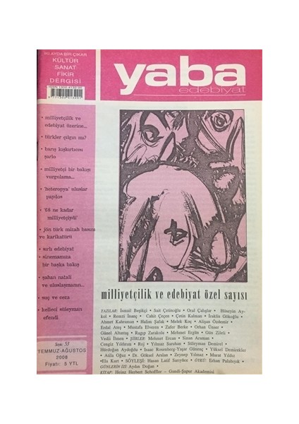 Yaba Edebiyat Dergisi Sayı: 53